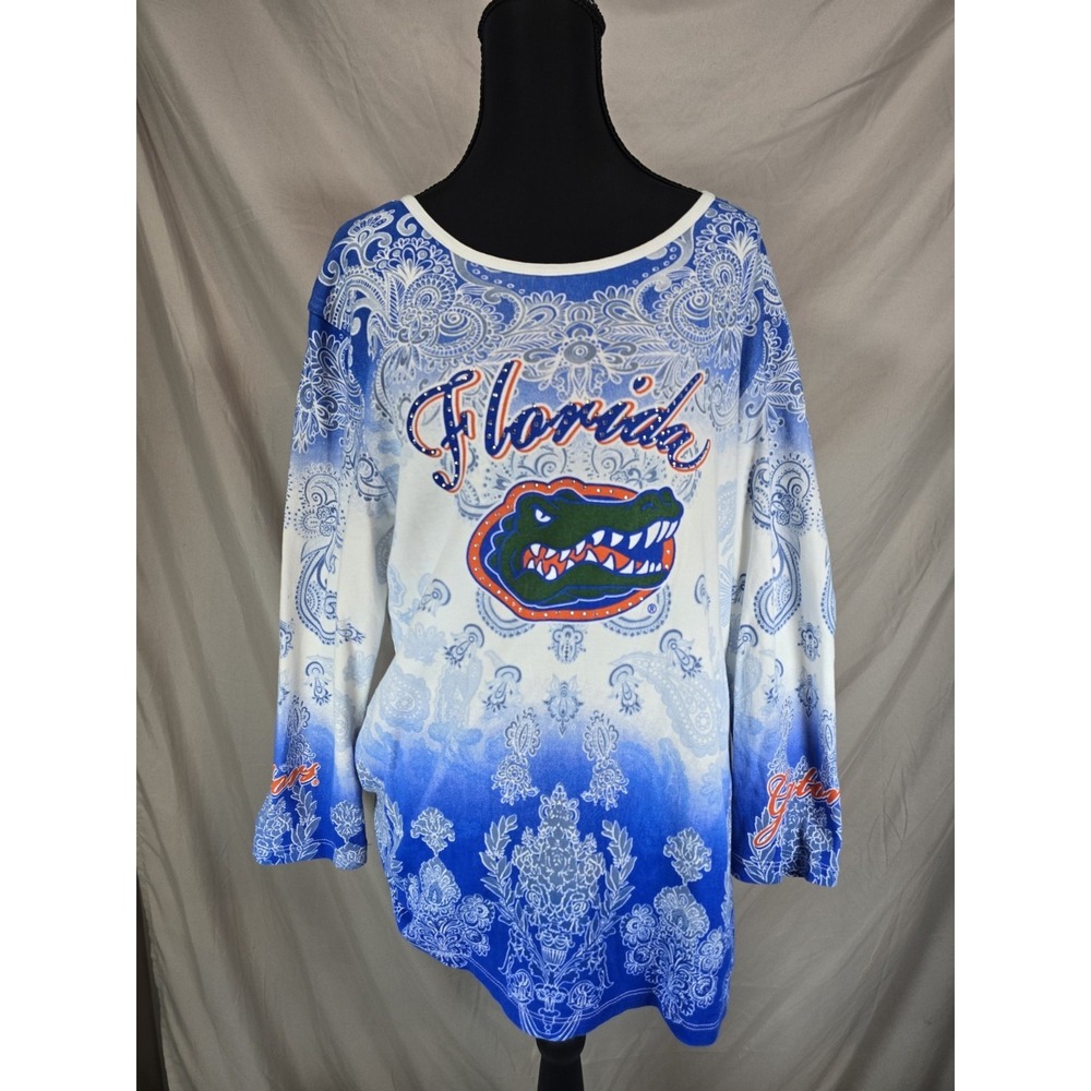 P. Michael Florida Gators "Heads & Tails" long sleeve rhinestone embellished top